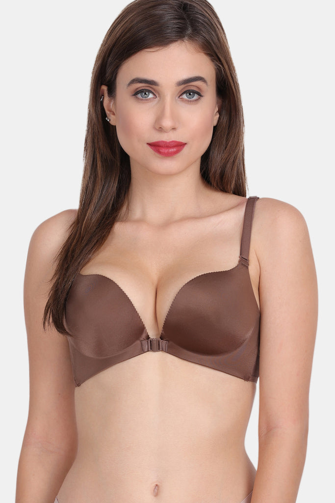 Amour secrt women's seamless lightly padded extra smooth nylon spandex fabric with designer mesh back front open full coverage t-shirt bra PD8607