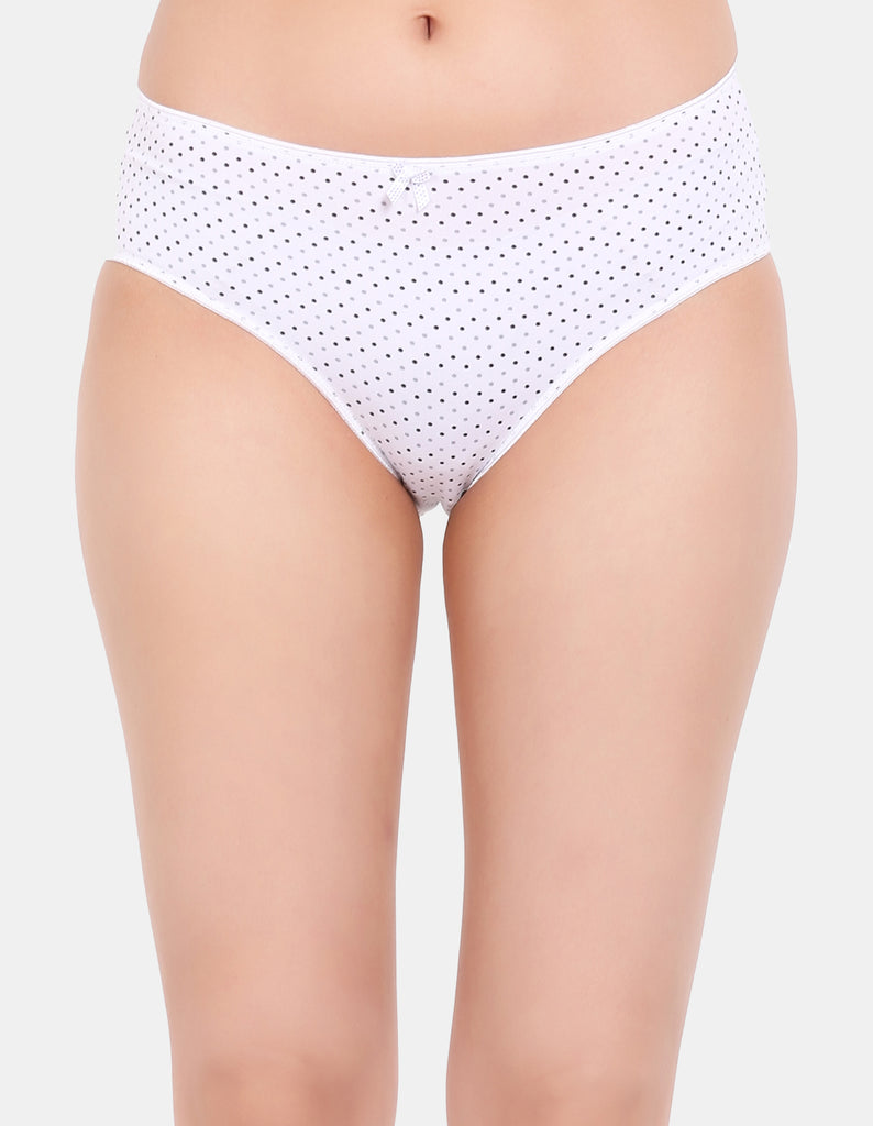 Soft Mid Rise Hipster Panty in Polka Dot Micro Spandex