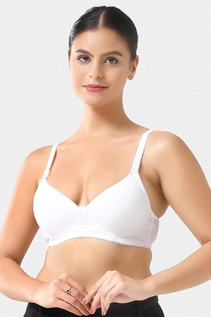 Amour Secrt Women's Seamless Double Push-Up Padded With Extra Soft Micro Spandex Fabric Everyday T-Shirt Bra