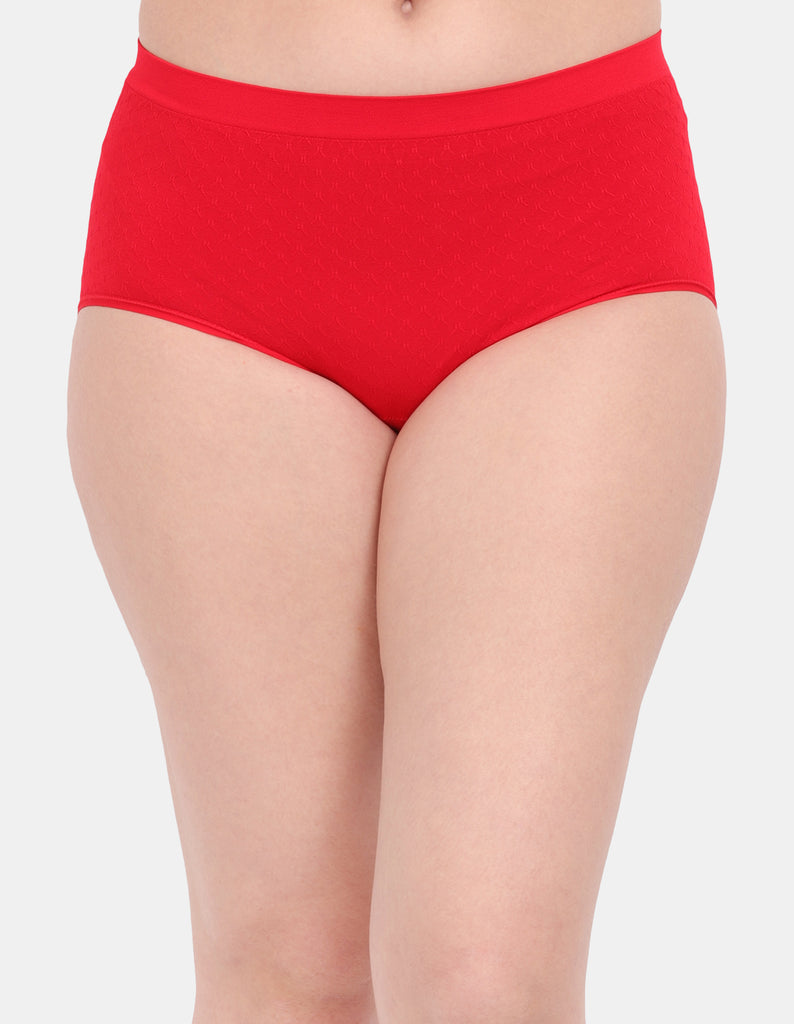Amour secrt women's seamless extra soft nylon spandex fabric with jacquard sey design mid rise hipster panty P1965