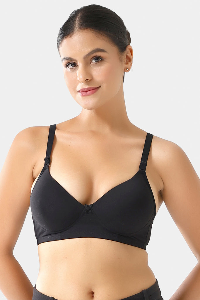 Amour Secrt Women's Seamless Double Push-Up Padded With Extra Soft Micro Spandex Fabric Everyday T-Shirt Bra PDRKN017