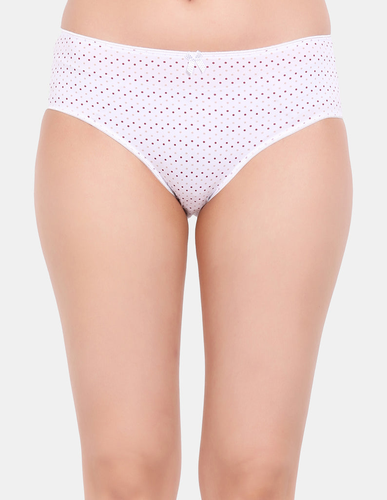 Soft Mid Rise Hipster Panty in Polka Dot Micro Spandex