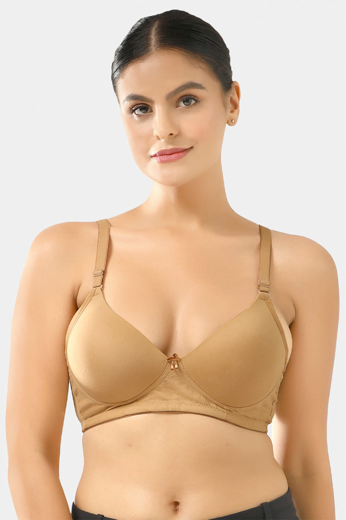 Amour Secrt Women's Seamless Double Push-Up Padded With Extra Soft Micro Spandex Fabric Everyday T-Shirt Bra