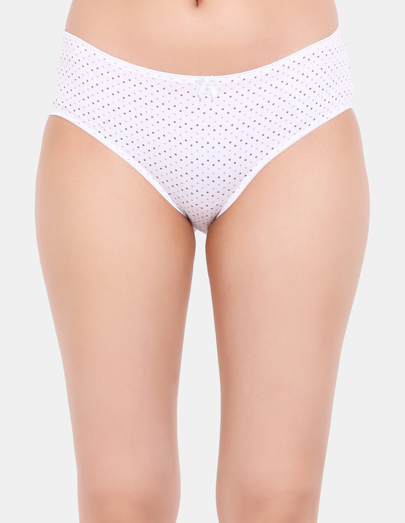 Soft Mid Rise Hipster Panty in Polka Dot Micro Spandex