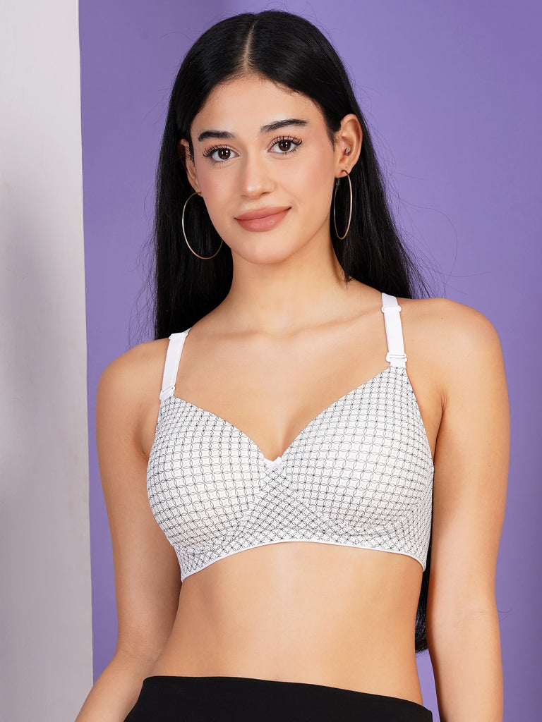PrintedBliss Wirefree Lightly Padded Seamless Comfort Bra-B
