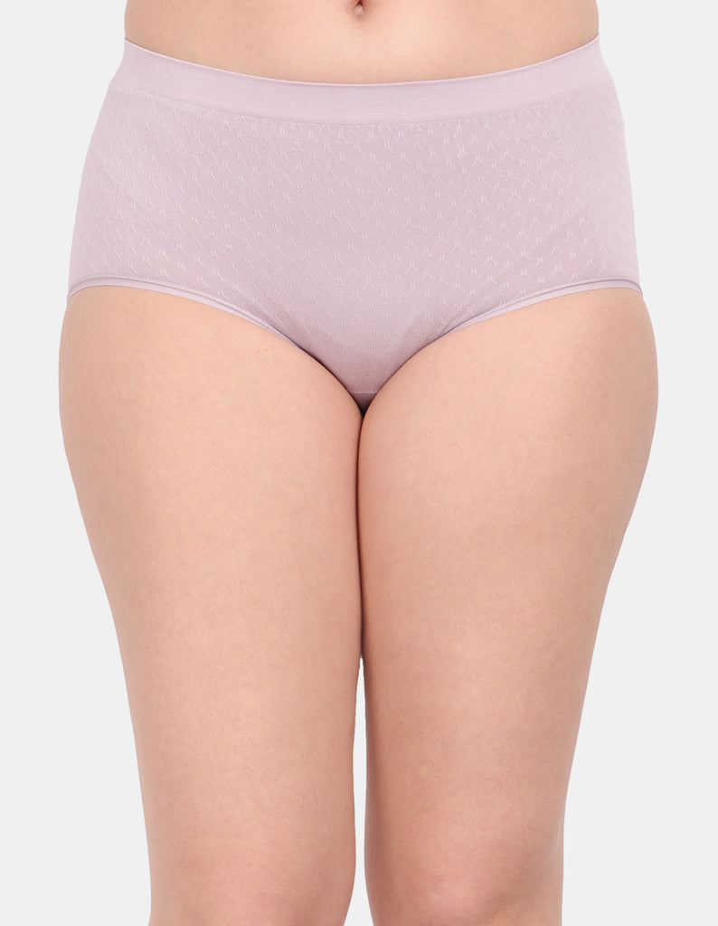 Amour secrt women's seamless extra soft nylon spandex fabric with jacquard sey design mid rise hipster panty P1965