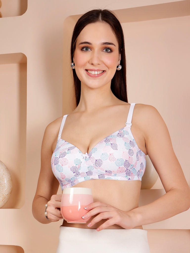 PrintedBliss Wirefree Lightly Padded Seamless Comfort Bra-B