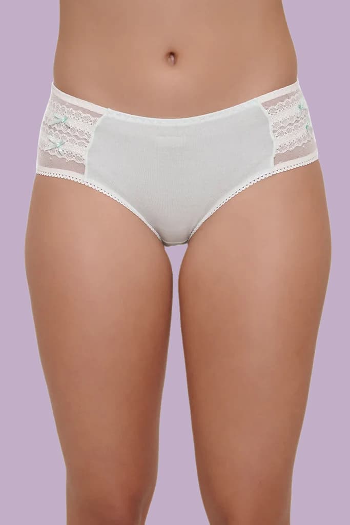 Amour Secrt Women's Cotton Lycra Fabric Designer Lace Low Rise Hipster Panty (P8220)