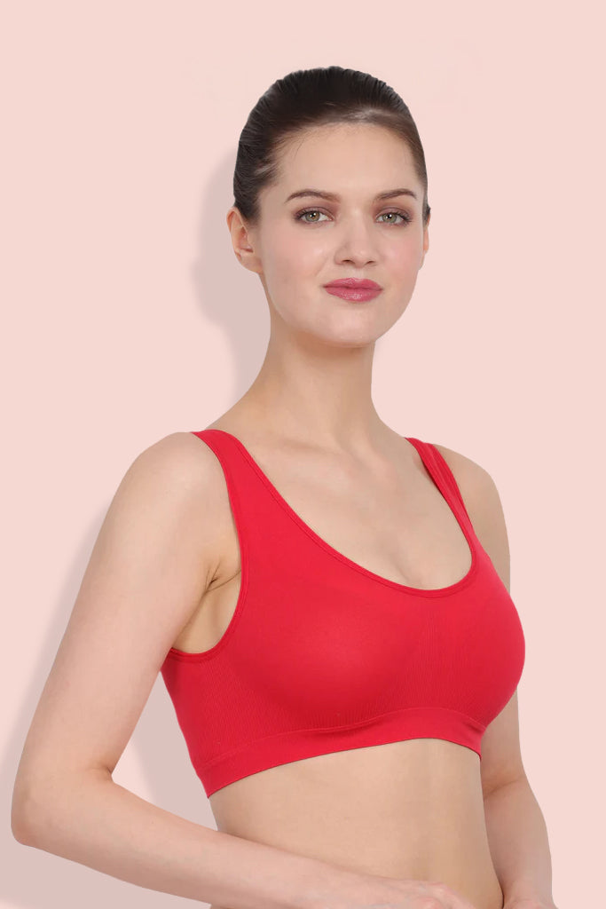 Amour Secrt Women's Seamless Non Padded Extra Soft Nylon Spandex Fabric Air Bra AB044