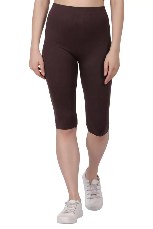 Women Stretchable Free Size Solid Capri AC002