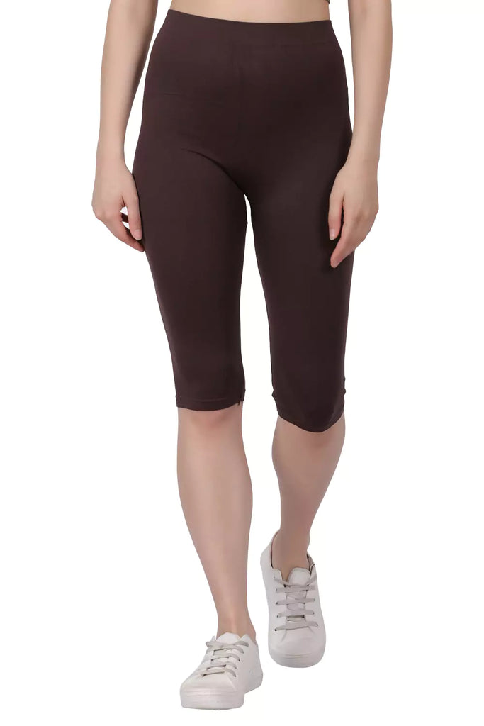 Women Stretchable Free Size Solid Capri AC002