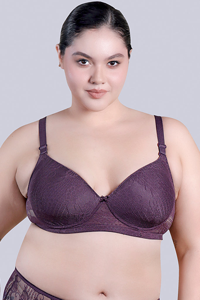 Amour Secrt Women's Lightly Padded seamless full coverage textronic nylon spandex designer fabric everyday bra ASB139