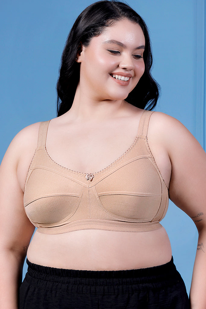 Amour Secrt Women Non Padded seamed cotton fabric with broad strap full coverage everyday bra B407