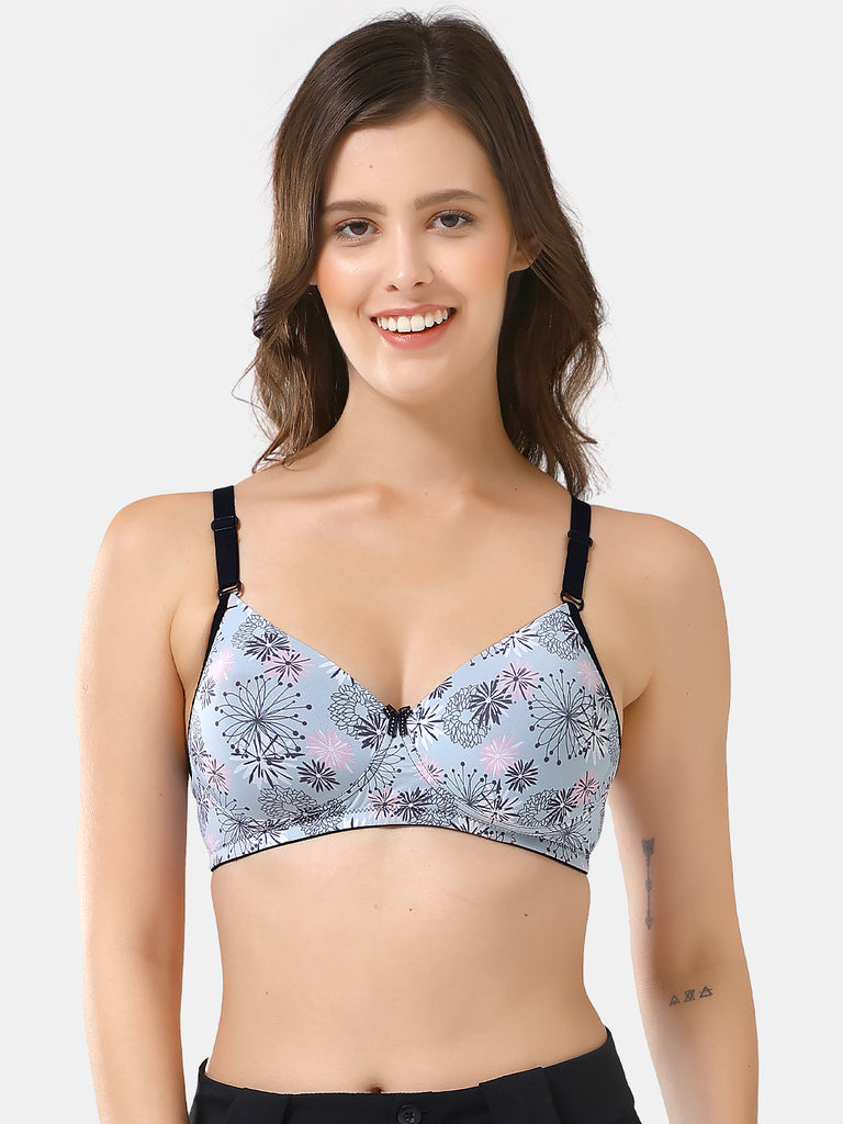 Amour Secret Women's Seamless Lightly Padded Cool Nylon Spandex Fabric Solid Print Full Coverage T-shirt Bra ASB999