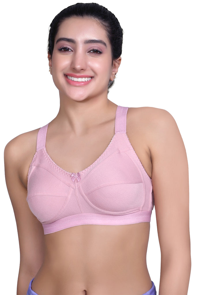 Amour Secrt Women Non Padded seamed cotton fabric with broad strap full coverage everyday bra B407
