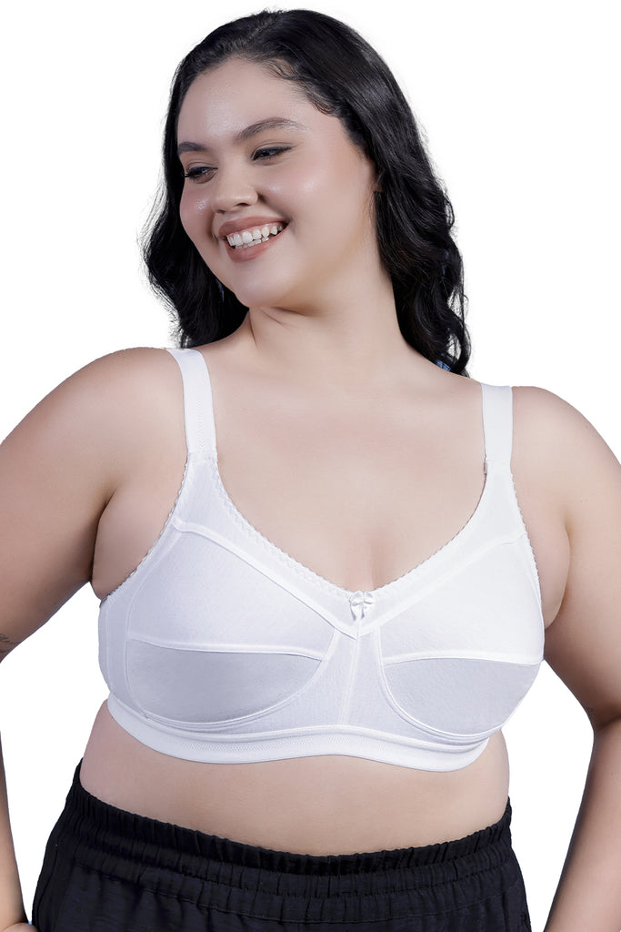 Amour Secrt Women Non Padded seamed cotton fabric with broad strap full coverage everyday bra B407