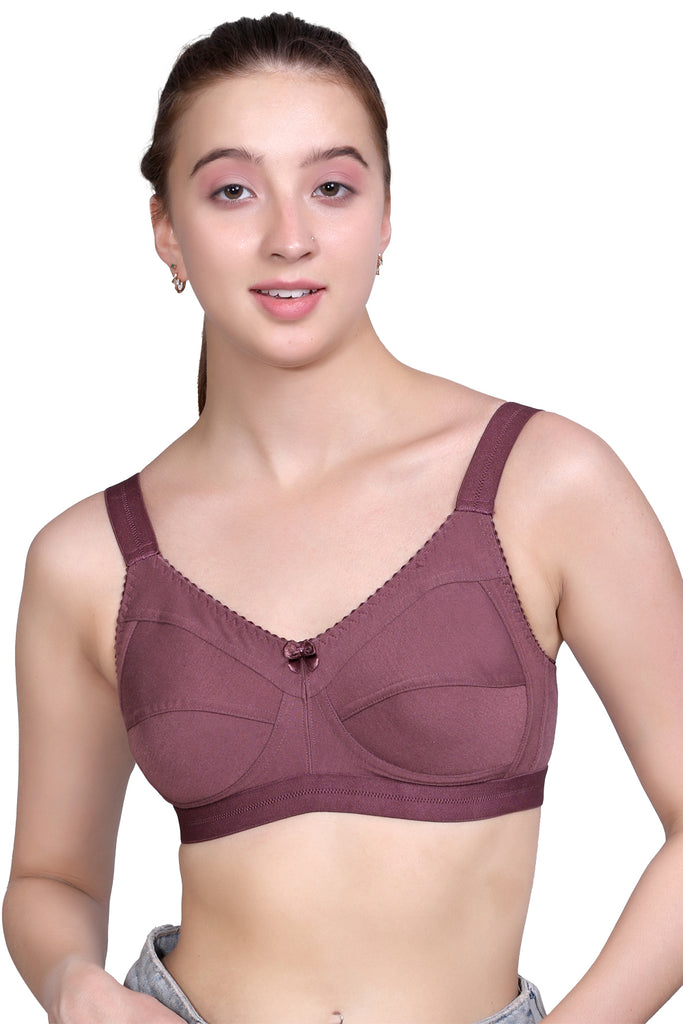 Amour Secrt Women Non Padded seamed cotton fabric with broad strap full coverage everyday bra B407