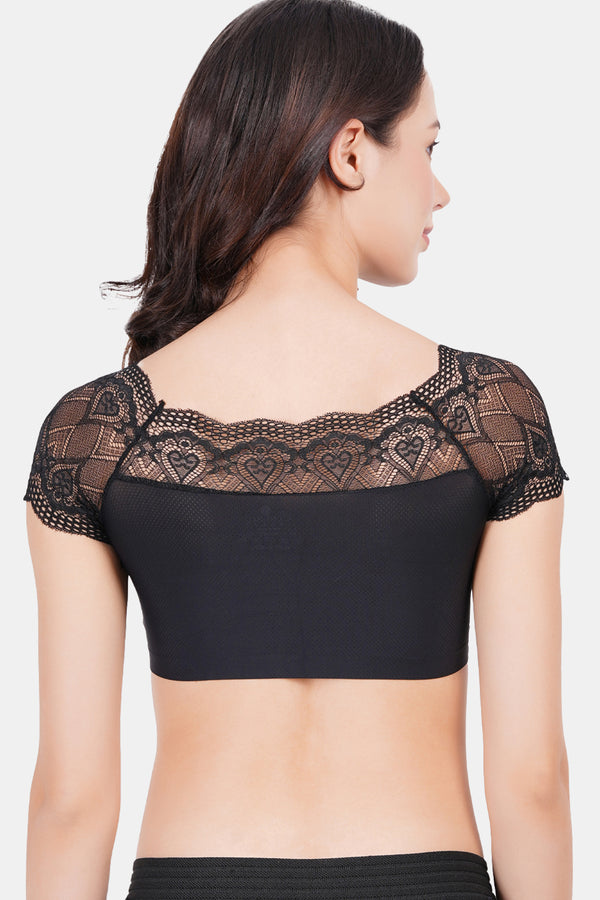 Women's Seamless Bonded Blouse With Lace Bra B038