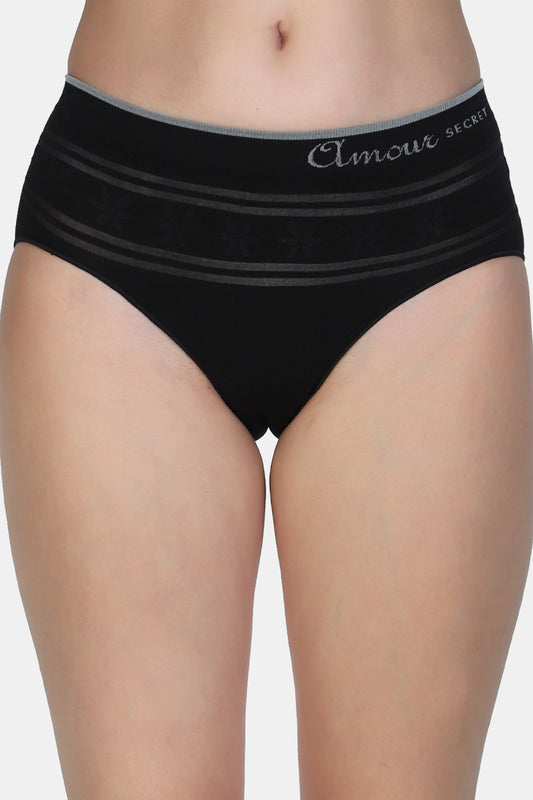 Women's Mid Waist Floral Print Hipster Panty P2350N