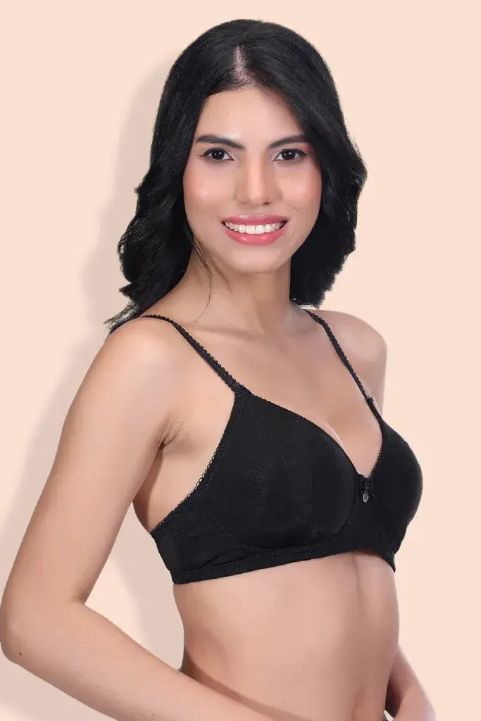 Amour Secrt Women's Seamless Thin Lycra Mesh Net Fabric With Racer Back Full Coverage Everyday Bra PD024