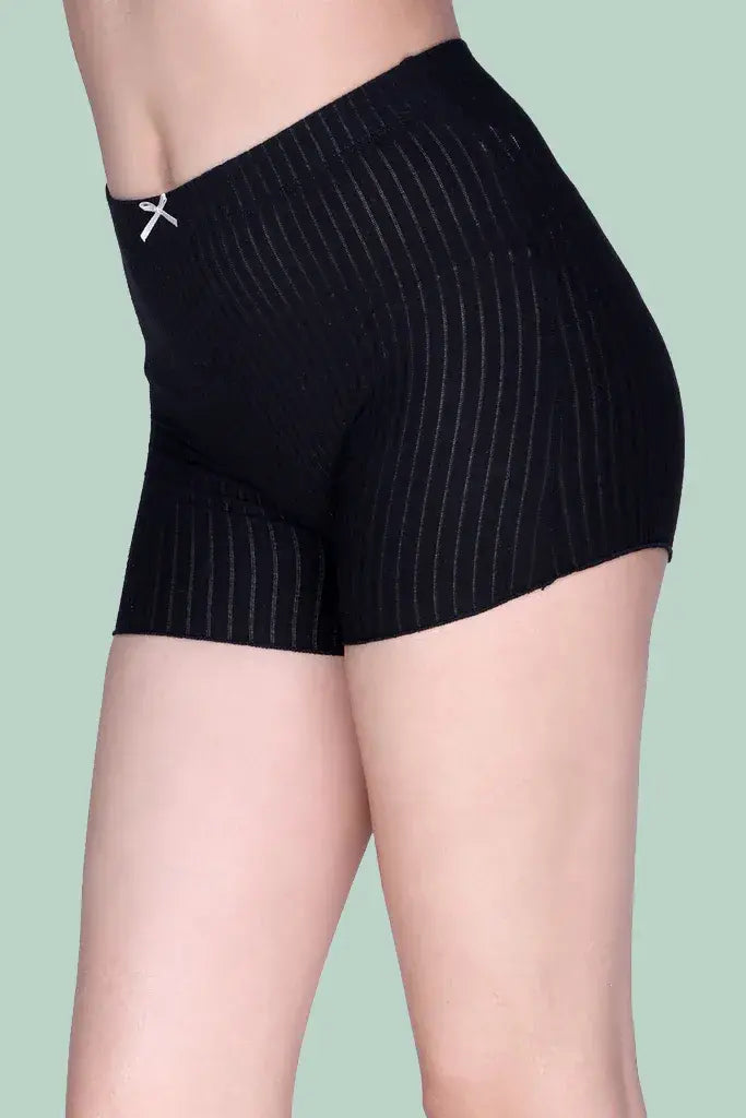 Amour Secrt Women's Cotton Lycra Striped Fabric High Rise Boy Shorts Panty P2042