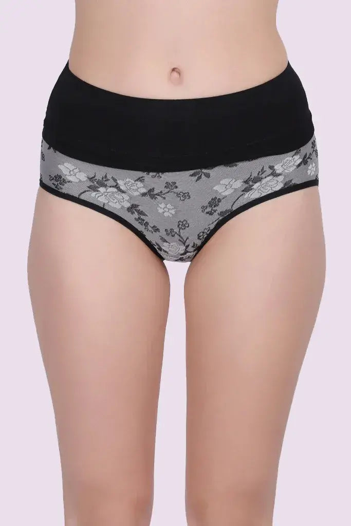 Amour Secrt Women's Self Design Rayon Jacquard Lycra Fabric With Broad Waist Band High Waist Hipster Panty (P874)