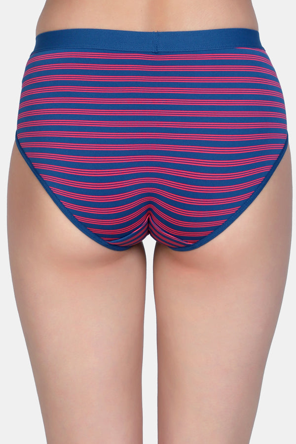 Women's Mid Waist Stripes Bikini Panty P2031N