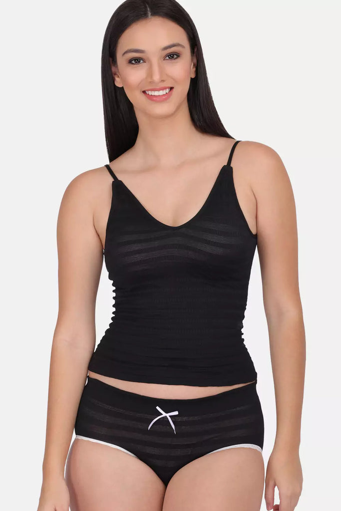 Amour secrt Women's seamless light padded extra smooth nylon spandex jacquard fabric full coverage Camisole and seamless with designer lace mid rise hipster Panty Set CSM8