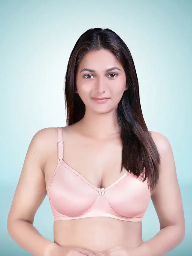 Amour Secrt Women's Seamless Lightly Padded Micro Fabric Solid Color Full Coverage Everyday Bra PD408