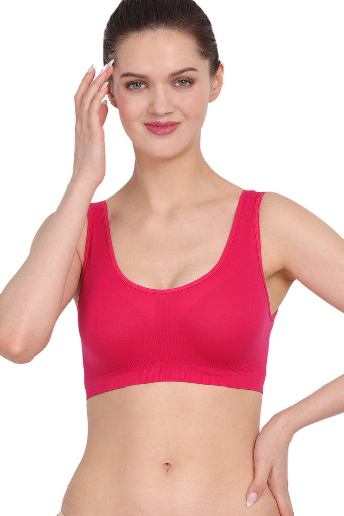 Amour Secrt Women's Seamless Non Padded Extra Soft Nylon Spandex Fabric Air Bra AB044