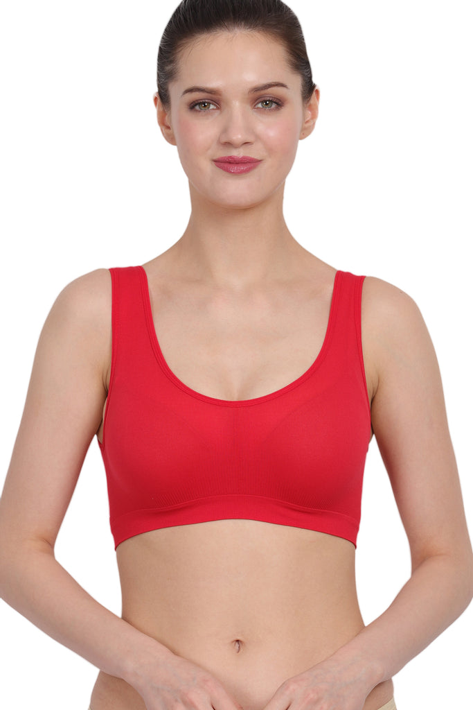 Amour Secrt Women's Seamless Non Padded Extra Soft Nylon Spandex Fabric Air Bra AB044