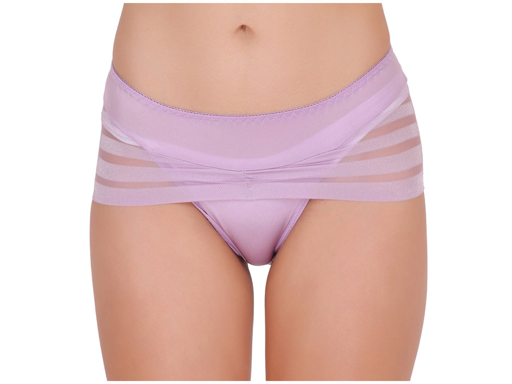 Amour Secrt women's extra soft nylon spandex fabric with designer lace mid rise hipster panty P120