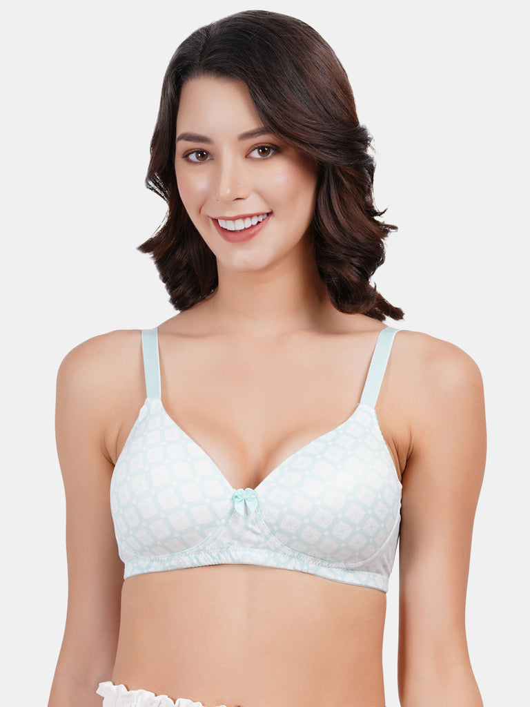 Amour Secrt women's seamless non wired light padded micro spandex printed fabric full coverage evrwryday T-shirt bra PD003