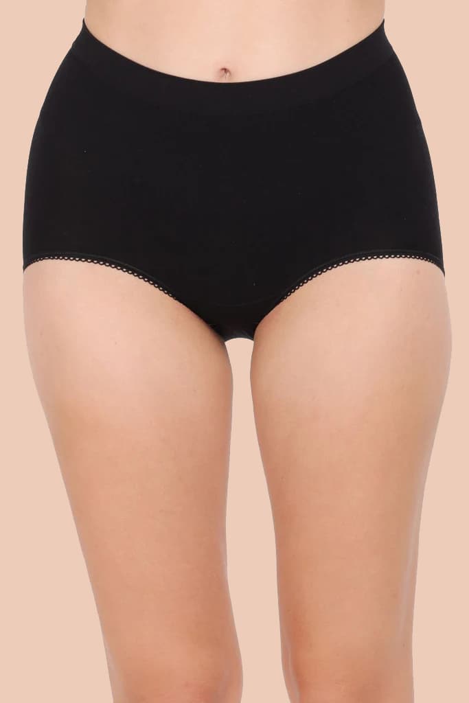 Amour Secrt Women's Seamless Nylon Spandex Fabric With Sey Jacquard Design Broad Belt High Waist Hipster Panty With Wicking Technology (P1948)