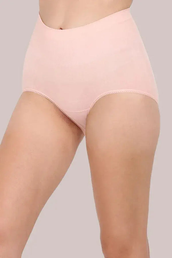 Amour Secrt Women's Seamless Nylon Spandex Fabric With Sey Jacquard Design Broad Belt High Waist Hipster Panty With Wicking Technology (P1948)
