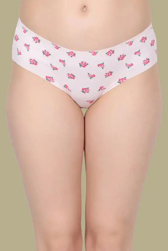 Amour Secrt Women's Extra Soft Printed Nylon Lycra Cool Fabric With Laser Cut Mid Rise Hipster Panty (P201)