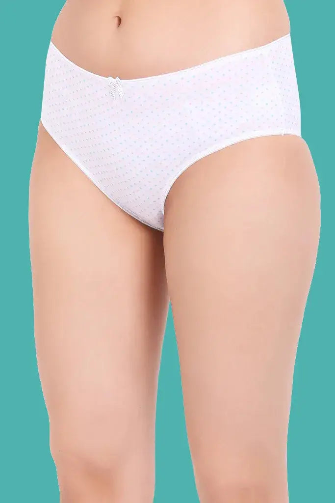 Amour Secrt Women's Extra Fine Micro Spandex Polka Dot Mid Rise Hipster Panty P204