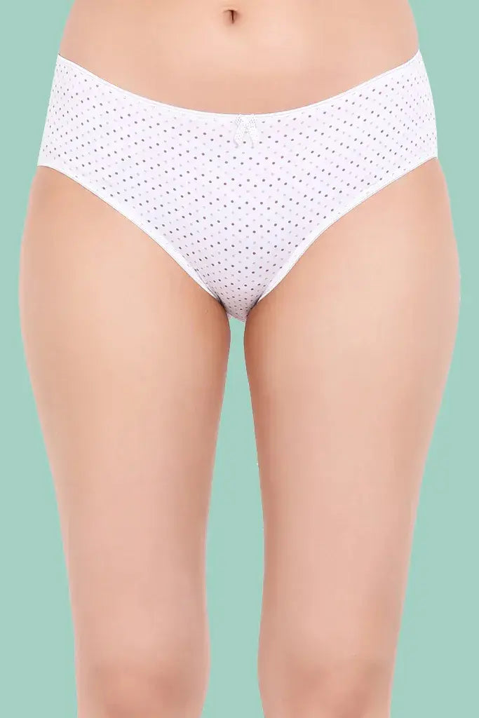 Amour Secrt Women's Extra Fine Micro Spandex Polka Dot Mid Rise Hipster Panty P204