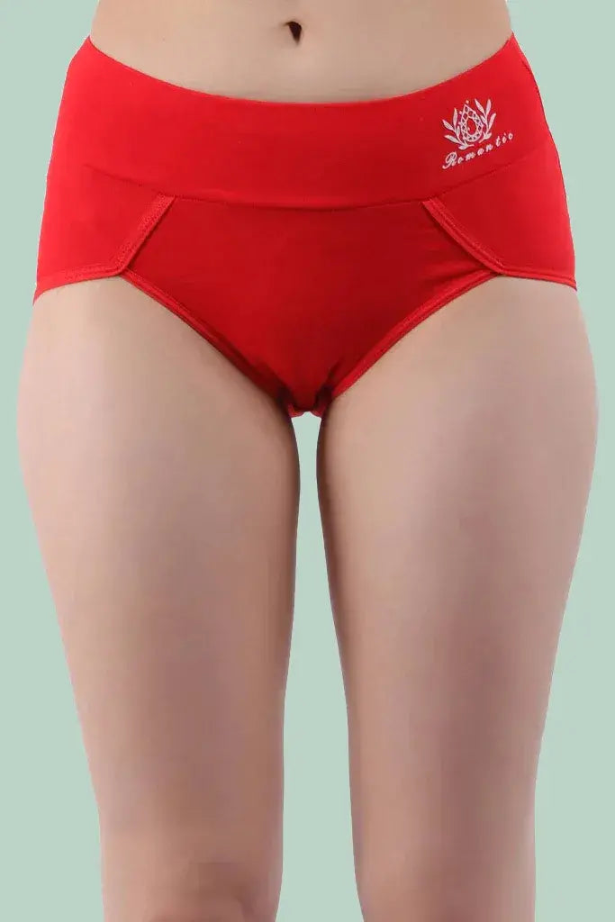 Amour Secrt Women's Extra Soft Cotton Spandex Fabric Medium Rise Designer Hipster Panty P2130