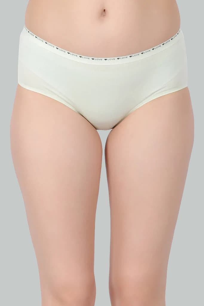 Amour Secrt Women's Bonded Seamless Cotton Spandex Fabric With Extra Fine Waist Bend Mid Rise Hipster Panty (P312)