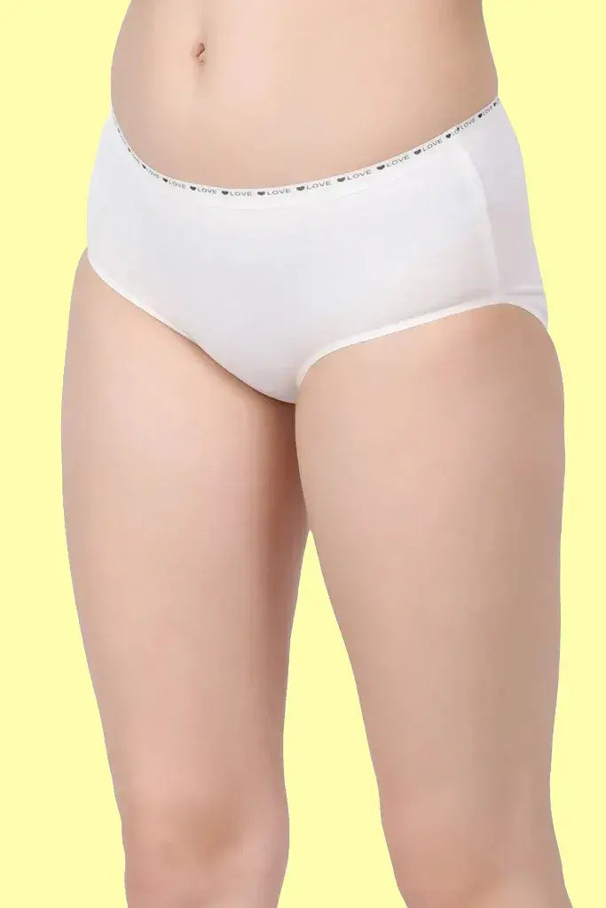 Amour Secrt Women's Bonded Seamless Cotton Spandex Fabric With Extra Fine Waist Bend Mid Rise Hipster Panty (P312)