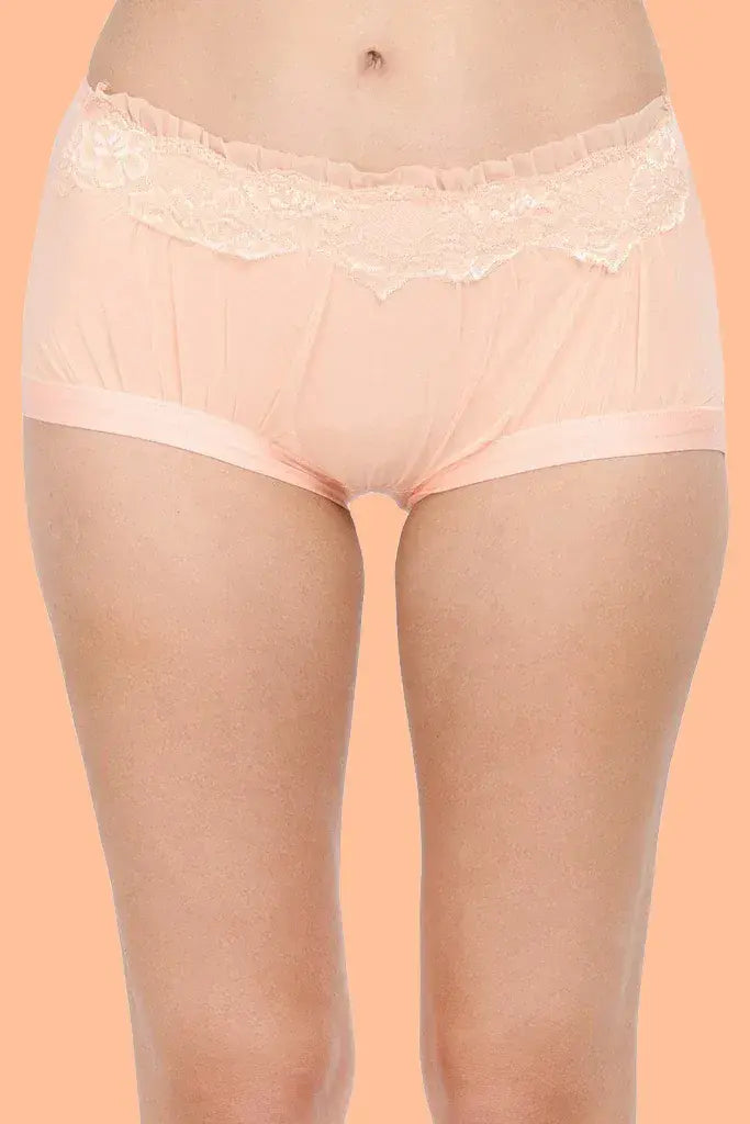 Amour Secrt Women's Rayon Cotton Lycra Fabric Designer Lace And Mesh Fabric High Waist Hipster Panty P379