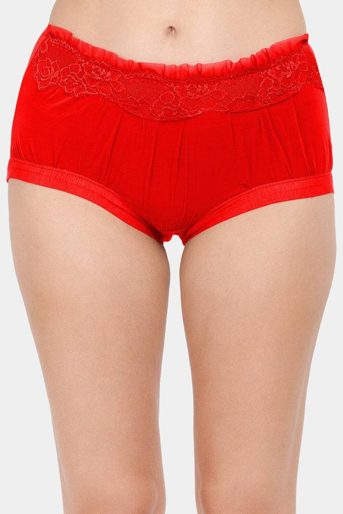 Amour Secrt Women's Rayon Cotton Lycra Fabric Designer Lace And Mesh Fabric High Waist Hipster Panty P379