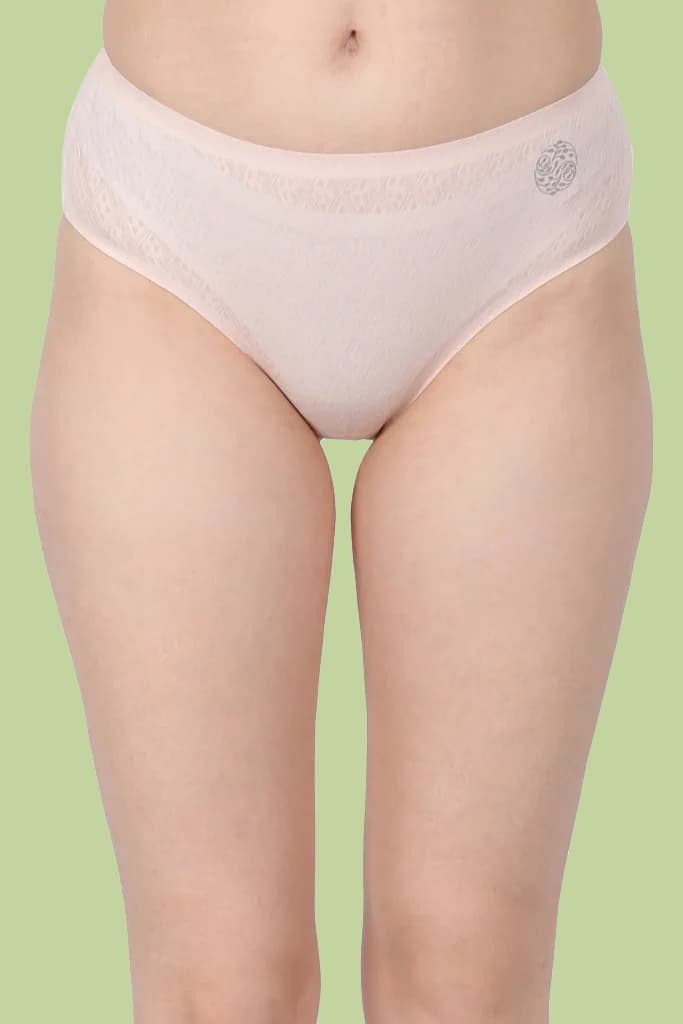 Amour Secrt Women's Extra Soft Bonded Seamless Dotted Jacquard Nylon Spandex Fabric Mid Rise Hipster Panty With Wicking Technology (P5002N)