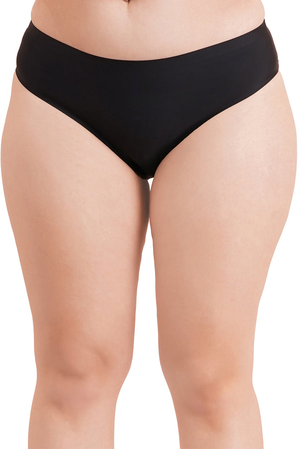 Amour secrt women's seamless bonded extra soft nylon spandex fabric full coverage mid rise bikini panty 5005
