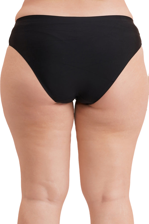 Amour secrt women's seamless bonded extra soft nylon spandex fabric full coverage mid rise bikini panty 5005