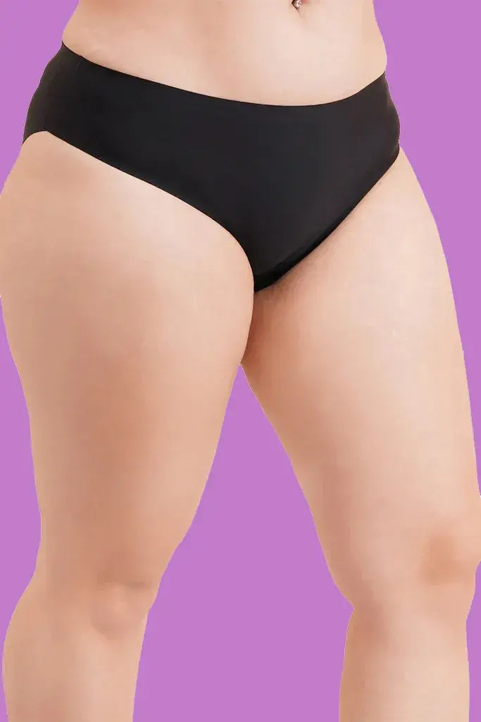 Amour secrt women's seamless bonded extra soft nylon spandex fabric full coverage mid rise bikini panty 5005