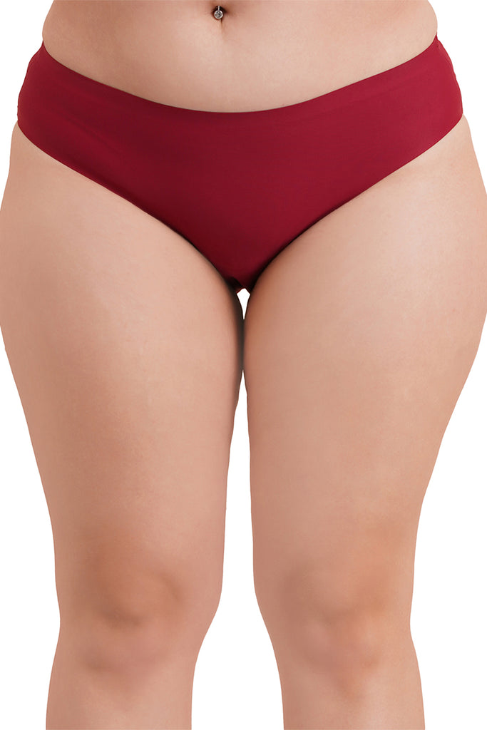 Amour secrt women's seamless bonded extra soft nylon spandex fabric full coverage mid rise bikini panty 5005
