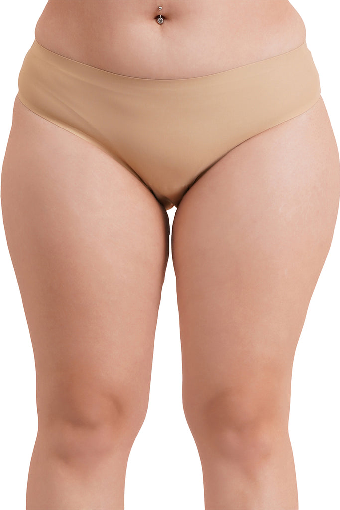 Amour secrt women's seamless bonded extra soft nylon spandex fabric full coverage mid rise bikini panty 5005