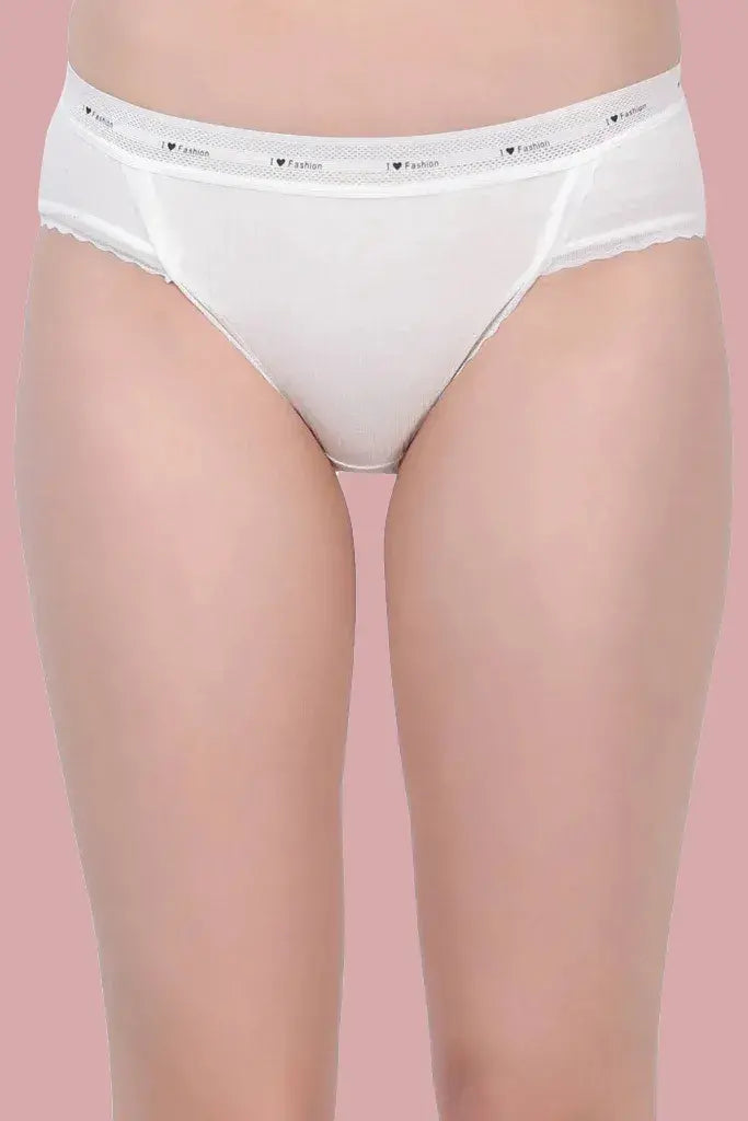 Amour Secrt Women's Cotton Fabric With Narrow Lace Low Waist Panty P7029